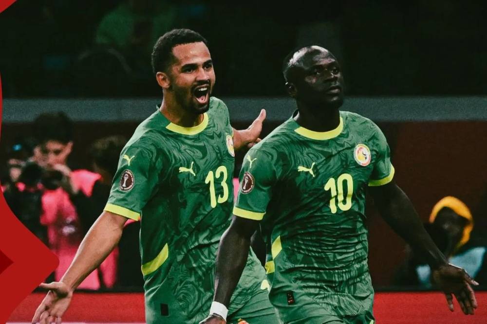 Penyerang Timnas Senegal Sadio Mane (10) merayakan keberhasilannya mencetak gol ke gawang Timnas Mesir pada pertandingan semifinal Piala Afrika 2025 di Stadion Grand Stade de Tangier, Tangier, Maroko, Rabu (14/1/2025) waktu setempat. (x.com/@CAF_Online)