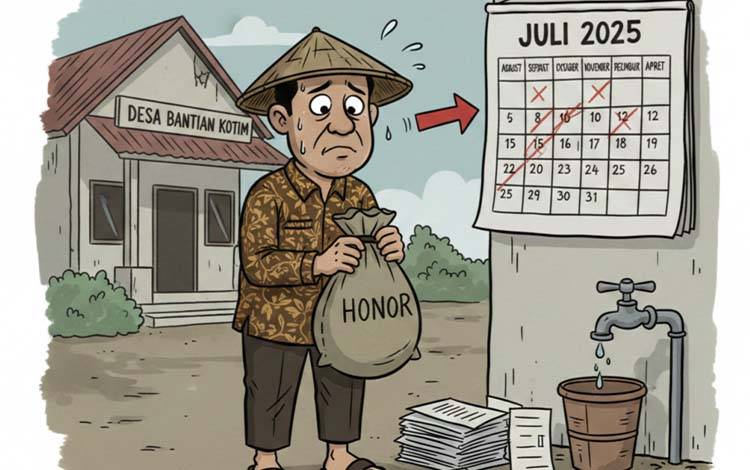 Ilustrasi perangkat dan unsur kemasyarakatan Desa Bantian belum terima honor sejak Juli 2025. (FOTO: Gemini AI)