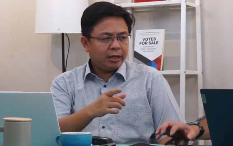 Peneliti Utama Indikator Politik Indonesia Burhanuddin Muhtadi dalam konferensi pers secara daring yang disaksikan dari Jakarta, Selasa (27/5/2025). (ANTARA/Rio Feisal)