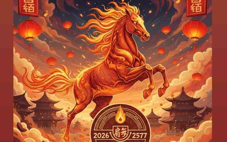 Ilustrasi shio kuda api. (FOTO: Gemini AI)