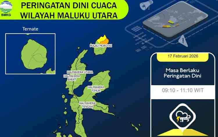 BMKG sampaikan rilis potensi gelombang tiinggi dan cuaca buruk di wilayah Malut, Selasa (17/2/2026). ANTARA/HO- Humas BMKG