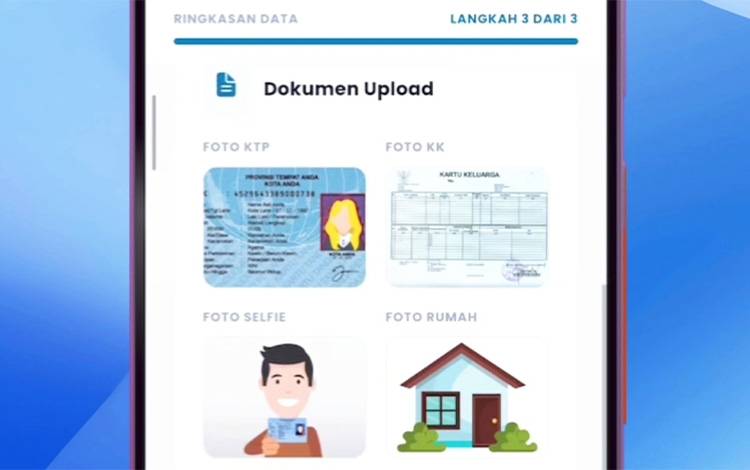 Ilustrasi tahapan verifikasi mandiri program Kartu Huma Betang Sejahtera melalui kanal?humabetang.id. (FOTO: HERMAWAN)