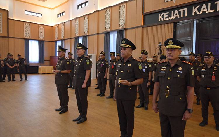 Suasana pelantikan dan serah terima jabatan Aspidsus Kejati Kalteng serta Kejari Sukamara,?Kamis, 5 Maret 2026. (Foto : IST)