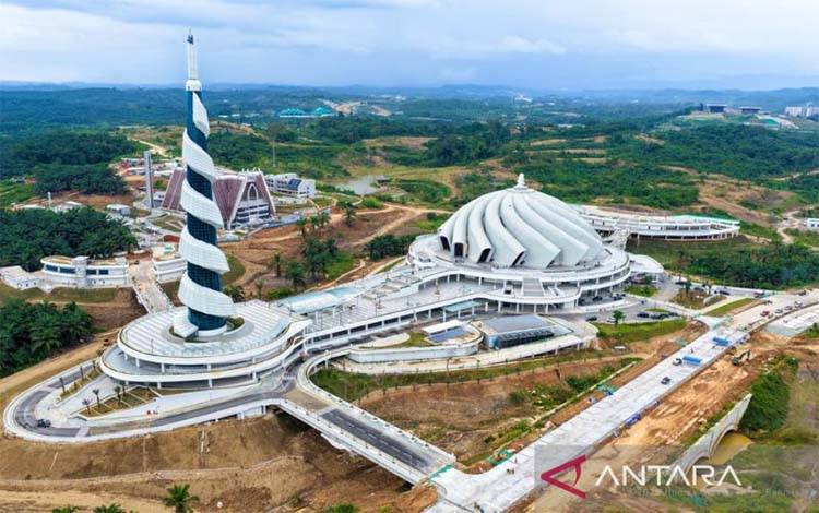 Masjid Negara IKN di Desa Bumi Harapan, Kecamatan Sepaku, Kabupaten Penajam Paser Utara, melaksanakan Shalat Id perdana pada tahun ini. ANTARA/HO-Humas Otorita IKN
