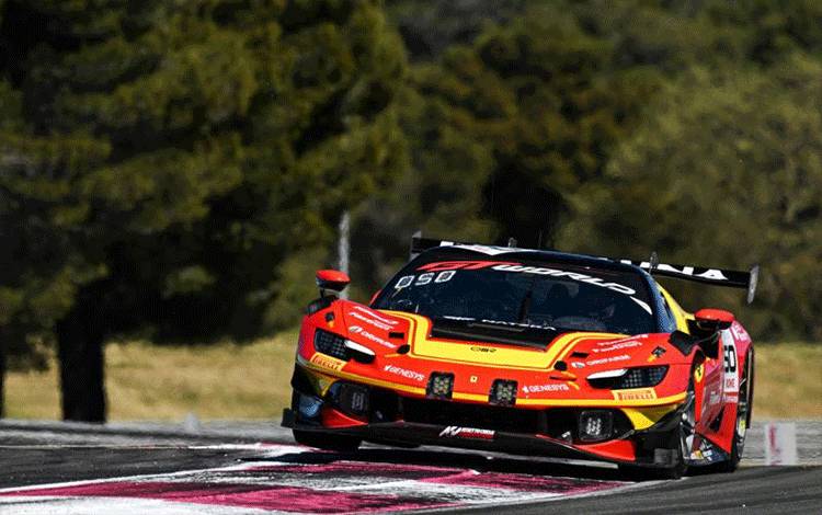 Pembalap Indonesia Sean Gelael saat menjalani sesi latihan jelang tampil di putaran pembuka kelas Pro GT World Challenge Europe (GTWCE) 2026 di Sirkuit Paul Ricard, Prancis, Jumat (10/4/2026). (ANTARA/HO-AF Corse)