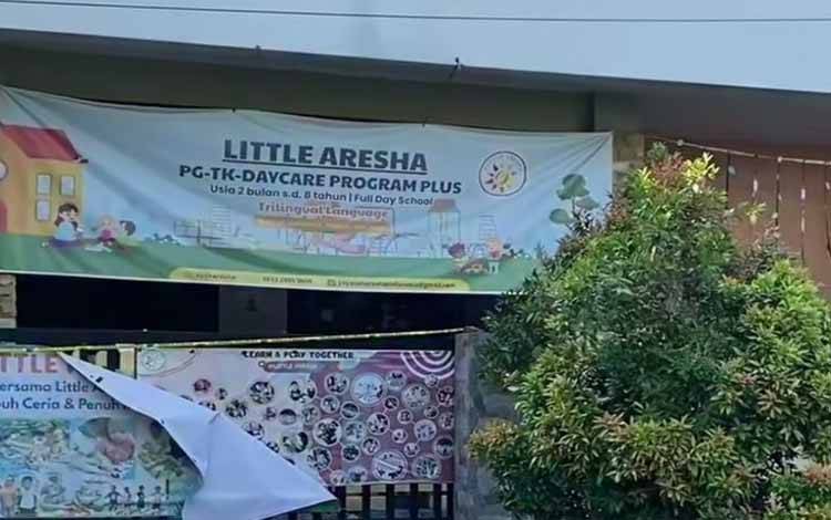 Daycare Little Aresha, Kota Yogyakarta, tempat penitipan anak yang digerebek polisi pada Jumat (24/4). ANTARA/HO-Foto capture daycare
