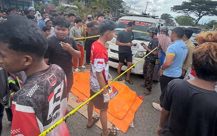 Kondisi TKP pascainsiden lakalantas maut di Jalan Lingkar Selatan, Kelurahan Basirih, Kecamatan Banjarmasin Barat, pada Jumat siang, 8 Mei 2026. (FOTO: Rescue Bjm)