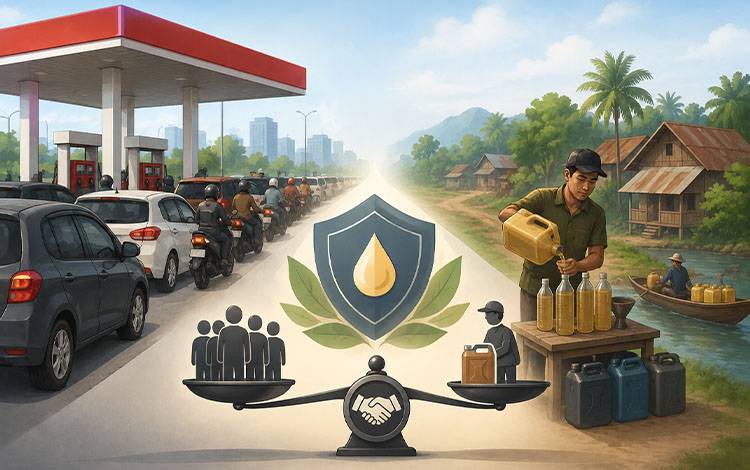 Ilustrasi polemik distribusi BBM bersubsidi. (FOTO: Folax/Yanur)