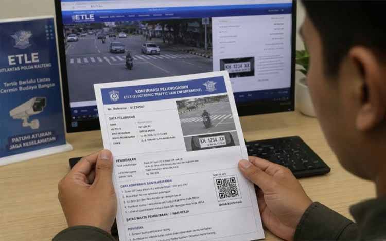 Ilustrasi foto konfirmasi ETLE buatan AI. (ANTARA/Dokumentasi Pribadi)