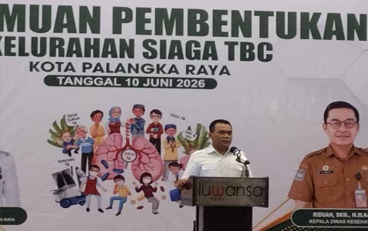 Wakil Wali Kota Palangka Raya, Achmad Zaini saat memberikan kata sambutan kegiatan pembentukan kelurahan siaga TBC (Foto:MARINI)
