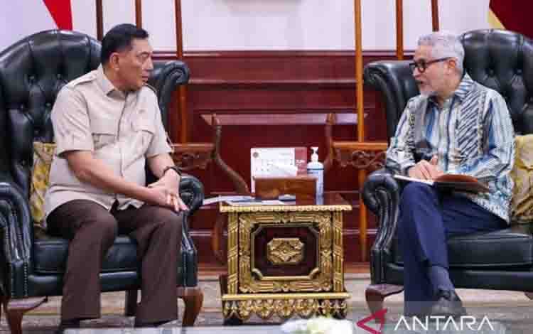 Menteri Pertahanan Sjafrie Sjamsoeddin menerima kunjungan kenegaraan Duta Besar Luar Biasa dan Berkuasa Penuh Republik Indonesia untuk Jerman, Abdul Kadir Jailani di Gedung Kementerian Pertahanan RI, Jakarta, Kamis (11/6/2026) ANTARA/HO-Humas Kemhan