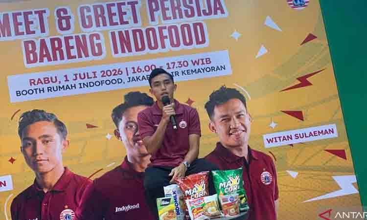 Pemain Persija Jakarta Rayhan Hannan dalam acara Meet & Greet di Jakarta Fair Kemayoran, Jakarta International Expo, Jakarta Pusat, Rabu (1/7/2026). ANTARA/Zaro Ezza Syachniar