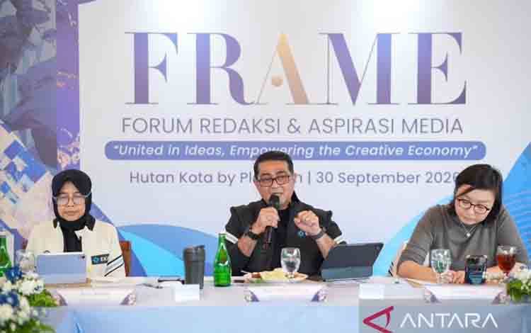Kementerian Ekonomi Kreatif/Badan Ekonomi Kreatif menggelar Forum Redaksi & Aspirasi Media Ekraf (FRAME), untuk mempererat hubungan dengan insan media sekaligus menyelaraskan agenda kementerian dengan mandat Asta Cita. Jakarta, Rabu (30/09/2026) (ANTARA/HO Kementerian Ekonomi Kreatif)