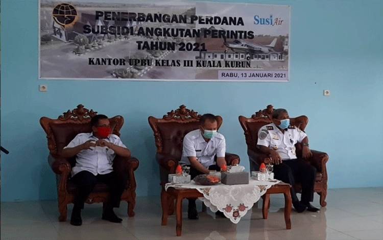 Ketua DPRD Gunung Mas Hadiri Penerbangan Perdana Bersubsidi Kuala Kurun-Banjarmasin