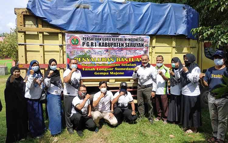 PGRI Seruyan Galang Donasi Bantu Warga di Wilayah Bencana