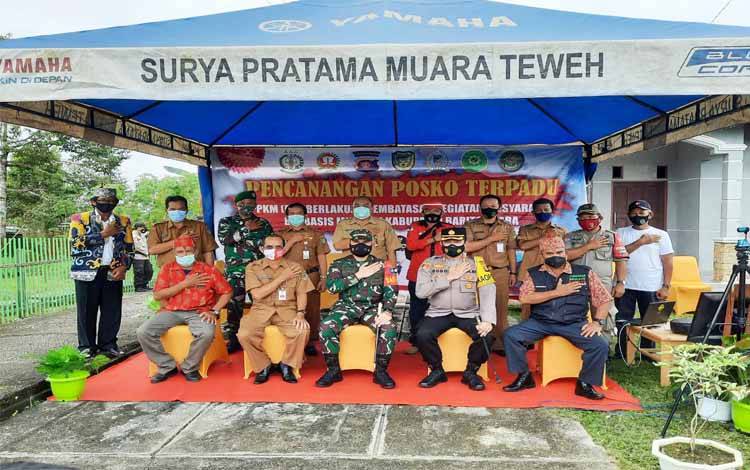 Dandim Muara Teweh Dukung Pencanangan Posko PPKM Covid-19 Berbasis Mikro
