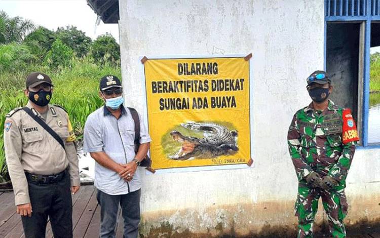 Geger Buaya, Polisi Pasang Spanduk Larangan Aktivitas di Sungai di Pulang Pisau