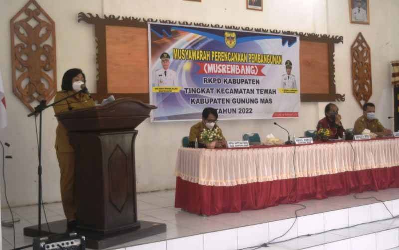 Ini Pesan Wabup Gunung Mas saat Buka Musrenbang Kecamatan Tewah