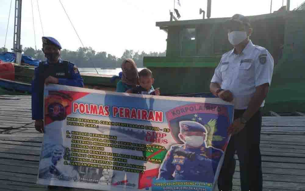 Polairud Polres Seruyan Gencarkan Polmas Perairan Sosialisasikan Prokes