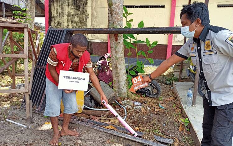 Polres Katingan Gelar Rekonstruksi Pembunuhan di Kebun Sawit PT BHL