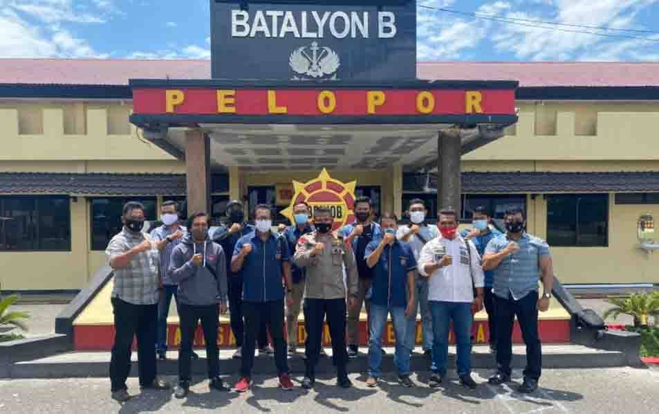 Silaturahmi HPN 2021, PWI Kotim Siap Bersinergi dengan Batalyon B Satbrimob Polda Kalteng