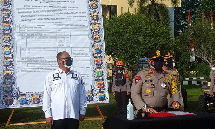Kapolda Kalteng Akan Tindak Tegas Pembakar Hutan dan Lahan