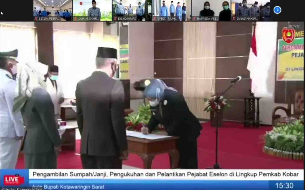 Pelantikan Pejabat di Kobar Dilakukan Secara Virtual