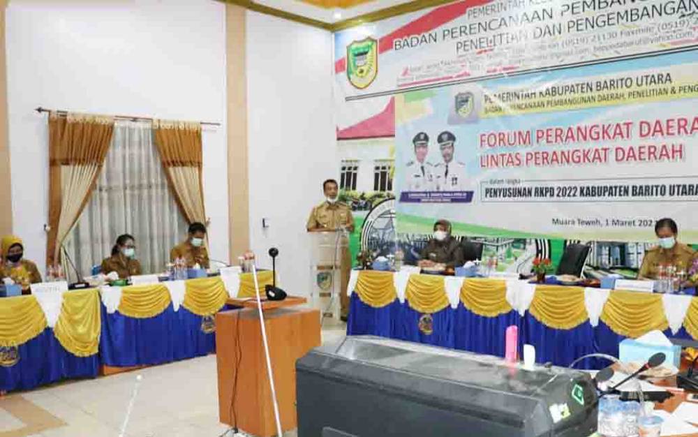 Pemkab Barito Utara Gelar Rapat Forum Perangkat Daerah Secara Virtual