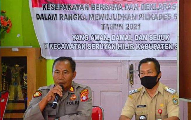 Ini Pesan Kapolsek Seruyan Hilir saat Deklarasi Pilkades Damai