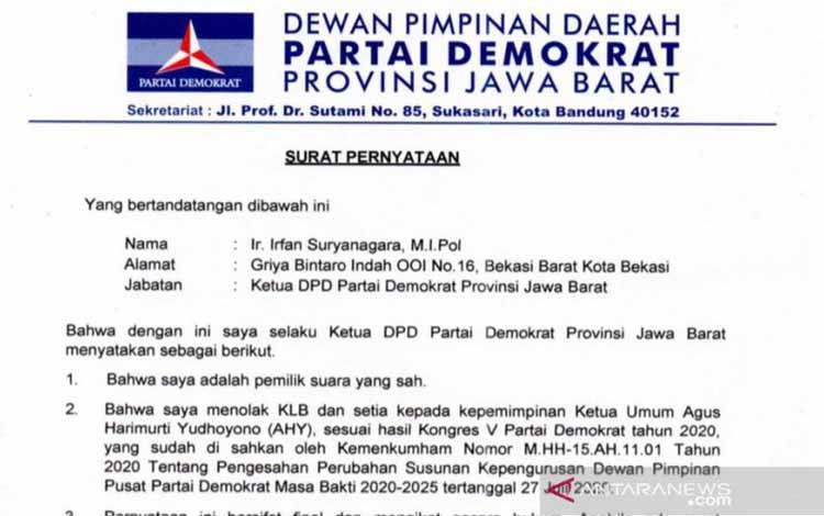 DPD Demokrat Kalbar Tegaskan Tolak KLB