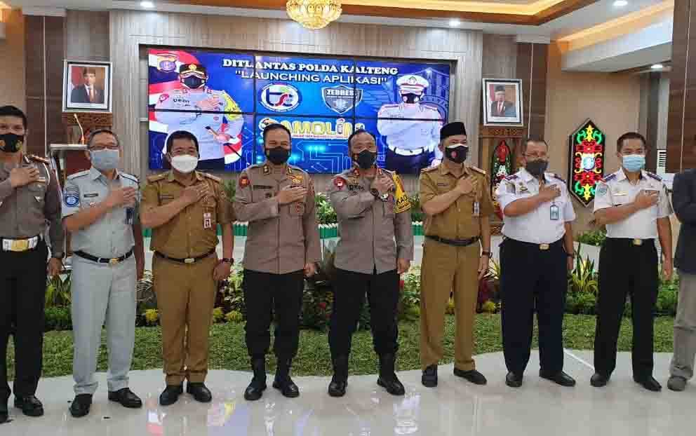 Sekda Kateng Ikuti Lounching Aplikasi Layanan Berbasis Online Polda Kalteng