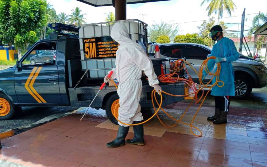 Polresta Palangka Raya Lakukan Mitigasi Covid-19 Guna Tekan Penyebaran