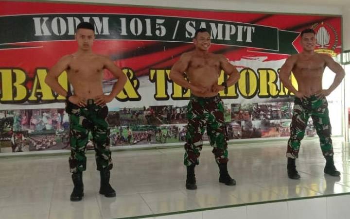 Personel Kodim Sampit Pamer Otot Dalam Body Contest