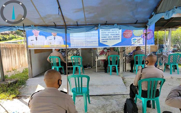 Personel Polres Gunung Mas Divaksin Covid-19 Tahap Pertama