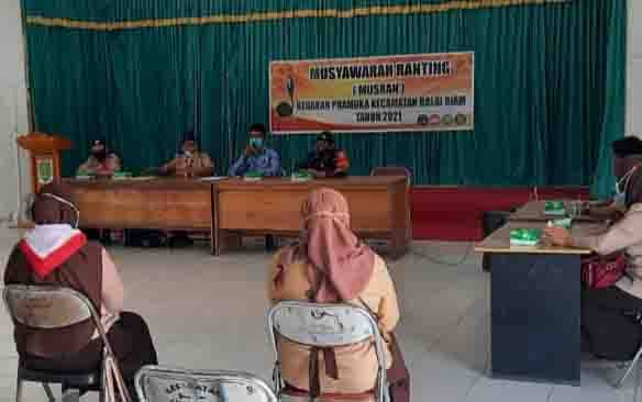 Hadiri Rapat Kwartir Ranting Gerakan Pramuka Kecamatan Balai Riam, Serda Mis'an Sampaikan Ini