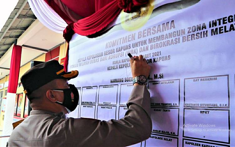 Polres Kapuas Canangkan Zona Integritas Menuju WBK dan WBBM, Ini Tujuannya