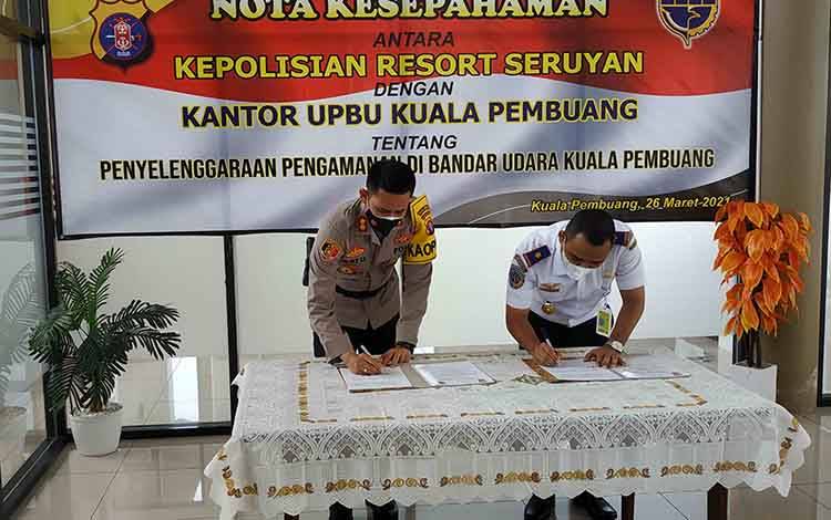 UPBU Kuala Pembuang Teken Nota Kesepahaman Bersama Polres Seruyan