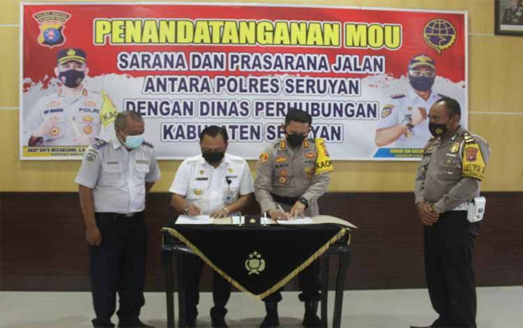 Ini Tujuan MoU Polres Seruyan dengan Dinas Perhubungan