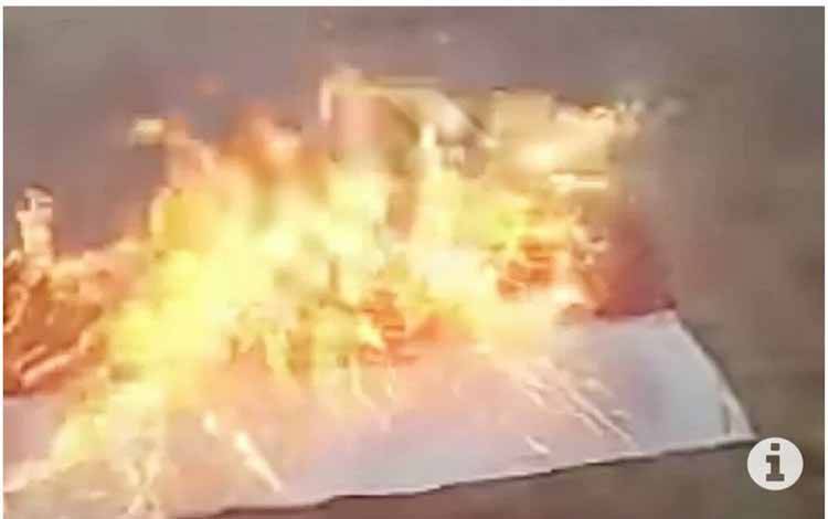 Polres Lampung Timur Amankan Pelaku Pembakaran Bendera Merah Putih