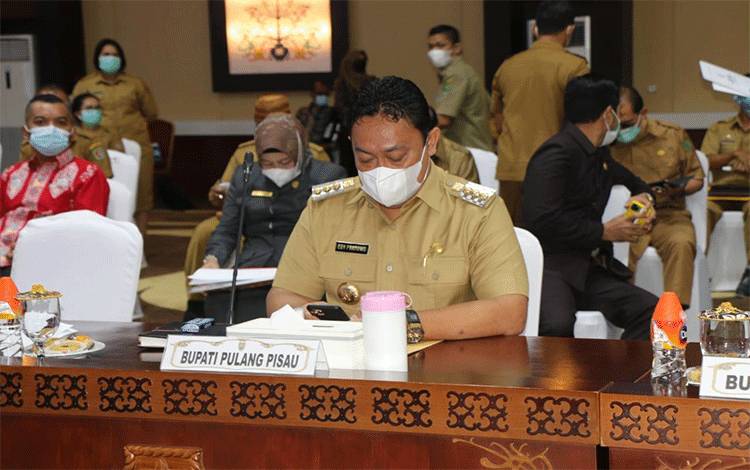 Bupati Pulang Pisau Ikuti Rakor Program Pencegahan Korupsi KPK