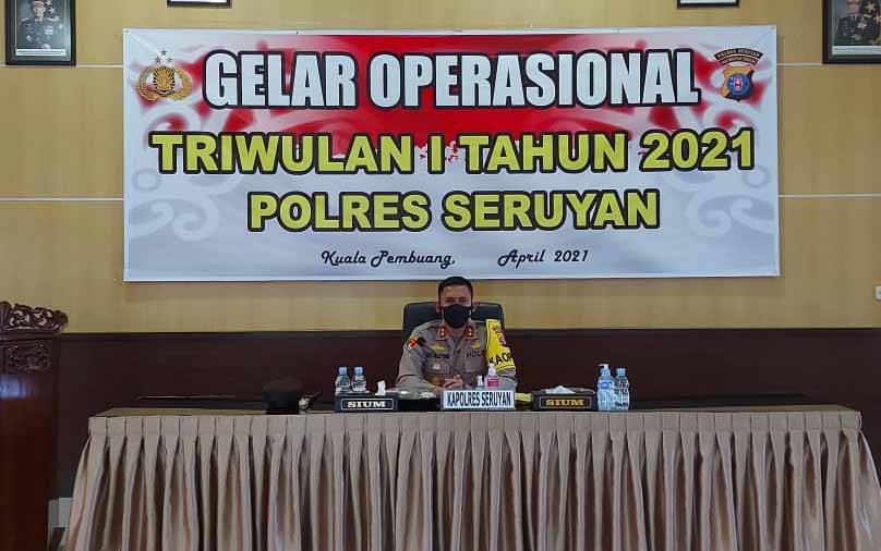 Kapolres Seruyan Pimpin Gelar Operasional Triwulan I Tahun 2021