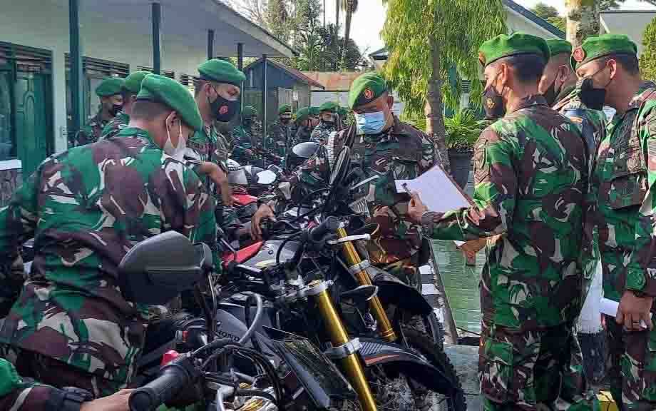 Cegah Pelanggaran, Kodim Pangkalan Bun Periksa Kendaraan Prajurit