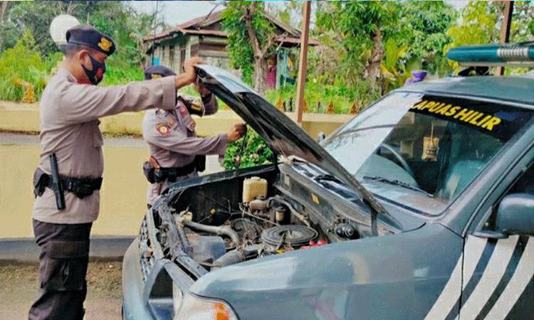 Tunjang Pelaksanaan Tugas, Personel Polsek Kapuas Hilir Cek Ranmor Dinas