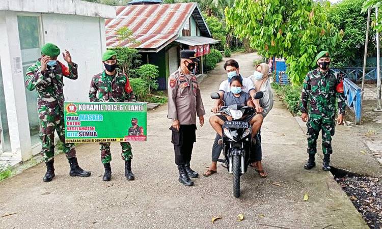 Babinsa Koramil Lahei Sosialisasikan Disiplin Protokol Kesehatan