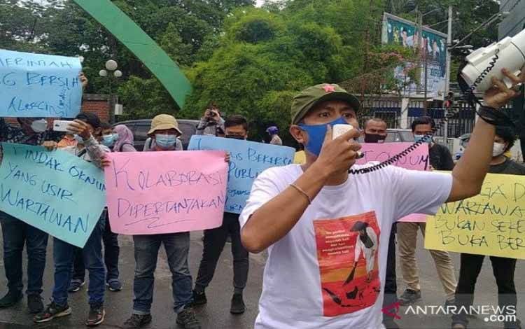 Jurnalis Aksi Bersama Tolak Arogansi Tim Pengamanan Wali Kota Medan