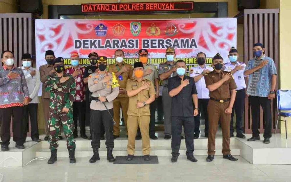 Bupati Seruyan Hadiri Deklarasi Bersama Kebijakan Meniadakan Mudik Hari Raya Idul Fitri