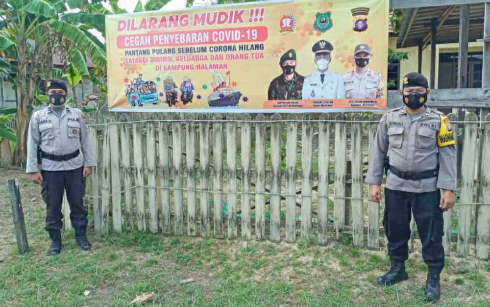Polsek Mantangai Sosialisasi Larangan Mudik