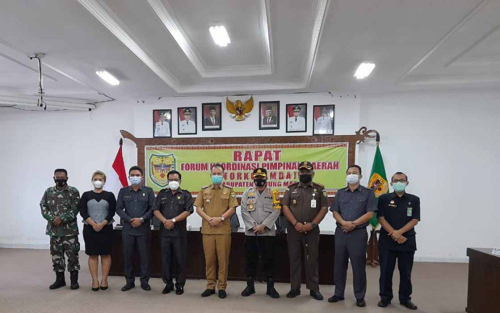 Pabung Kodim 1016 Palangka Raya Hadiri Rapat Ketahanan Pangan dan Pencegahan Covid-19 di Gunung Mas