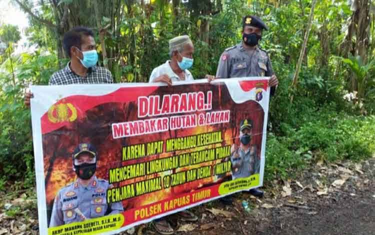 Polsek Kapuas Timur Terus Ajak Warga Bersama Cegah Karhutla