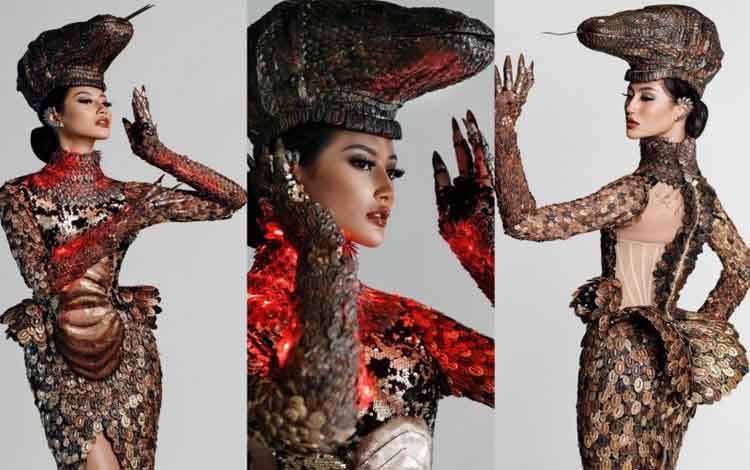 Detail Kostum Nasional Komodo Diajang Miss Universe 2020